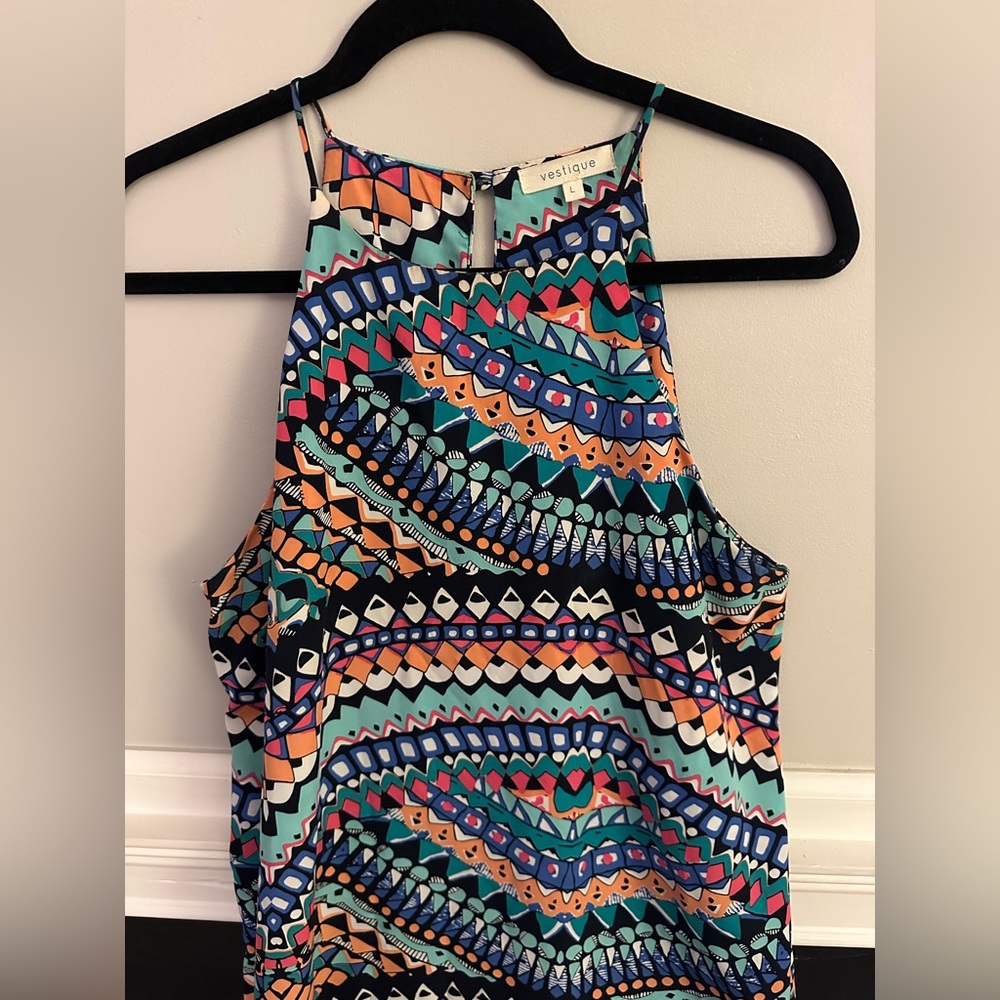 Mosaic rainbow vestique swing dress large